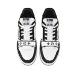 Louis Vuitton LV Trainer - Velcro Strap Monogram Denim Black White - Image 3