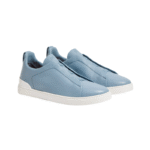 ZEGNA Triple Stitch SECONDSKIN Light Blue Calf Leather - Image 2