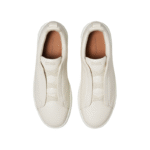 Zegna Grey Mélange Suede Triple Stitch Off White - Image 4