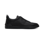 Zegna Deerskin Leather Triple Stitch All Black