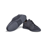Zegna Triple Stitch Sneakers Blue Suede - Image 3
