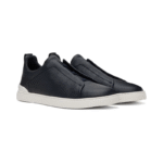 Zegna Deerskin Leather Triple Stitch Navy Blue - Image 3