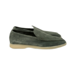 Loro Piana Summer Walk Suede Loafers Green Grey - Image 2
