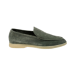 Loro Piana Summer Walk Suede Loafers Green Grey