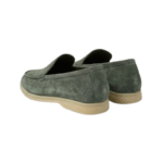 Loro Piana Summer Walk Suede Loafers Green Grey - Image 3