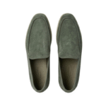 Loro Piana Summer Walk Suede Loafers Green Grey - Image 4