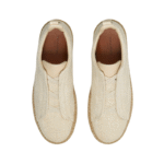 Zegna Triple Stitch Linen & Leather Off White Espadrilles - Image 3